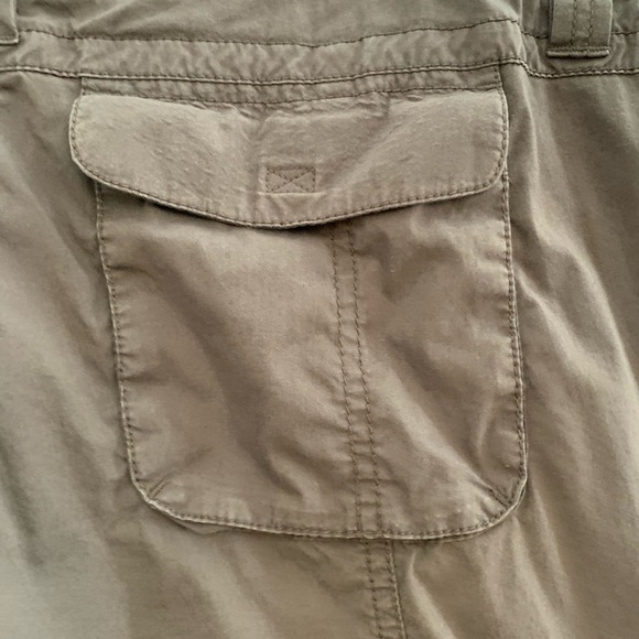 Eddie Bauer Olive Green Convertible Hiking Cargo Pants Roll Up Leg Drawstring - Picture 6 of 8